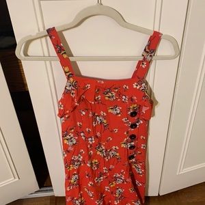 Floral red long romper